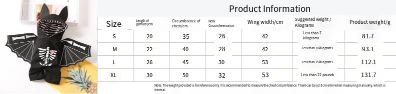 Halloween Dog Outfit  Pet Bat Skeleton Costume